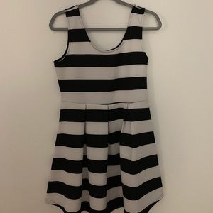 Black and white stripe dress